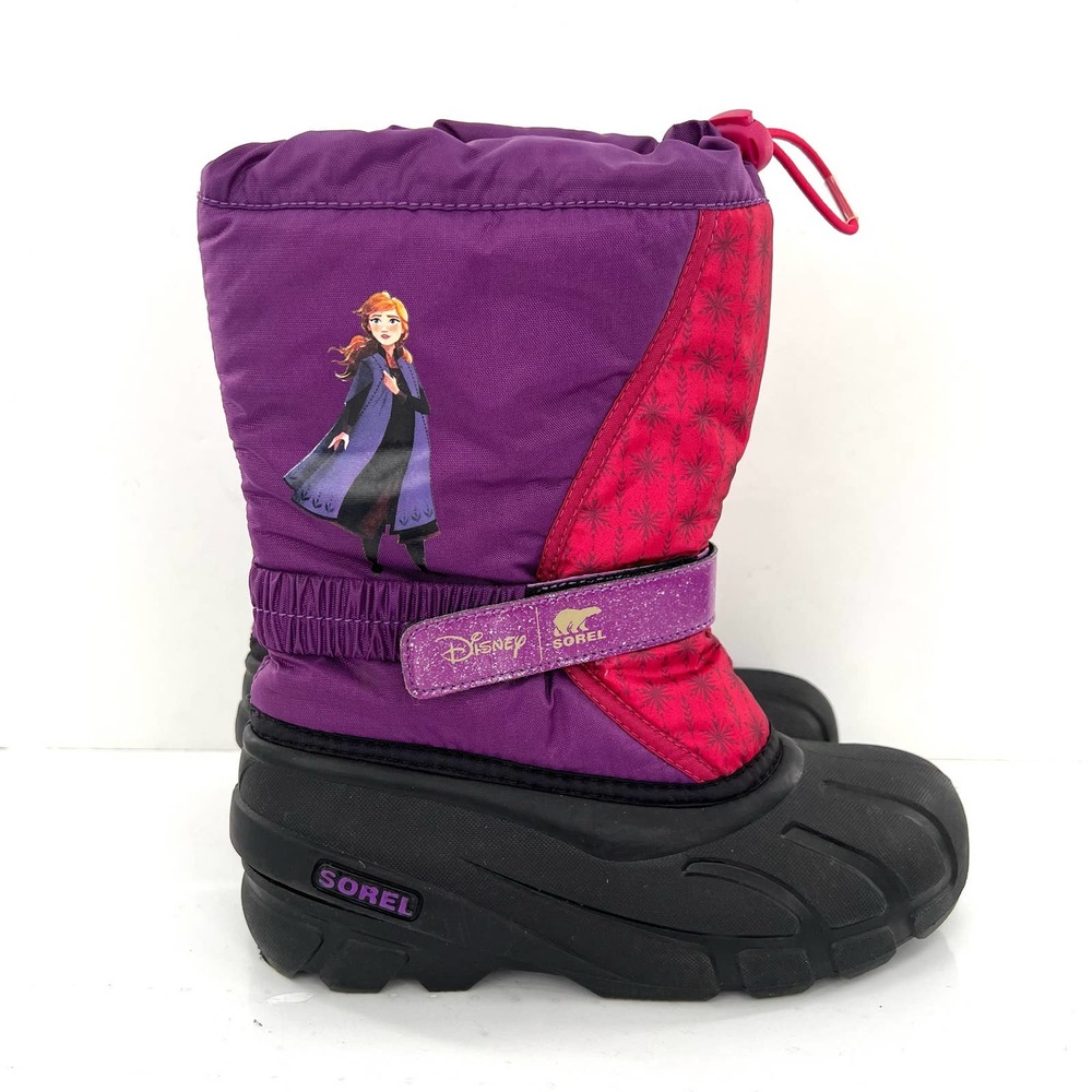 Sorel Girls Sz 5 (Age 8 To 11) Disney Elsa Pink & Purple Snow Boots EXCELLENT
